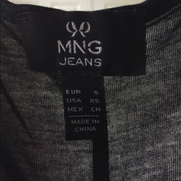 MNG by Mango Black Hi-Lo Metallic Trees Tank - Picture 3 of 4